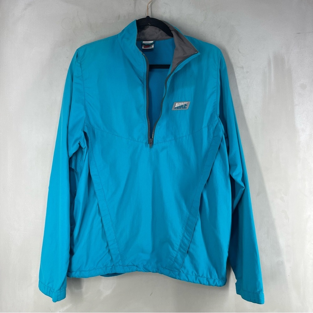 Nike Bright Turquoise Half-Zip Pullover Jacket 80’s Medium Size - Picture 6 of 11